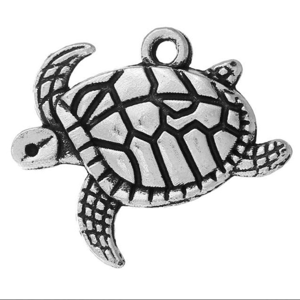 ❤️ 5 for $15 Turtle Pendant/Charm Silver Tone - Picture 1 of 5